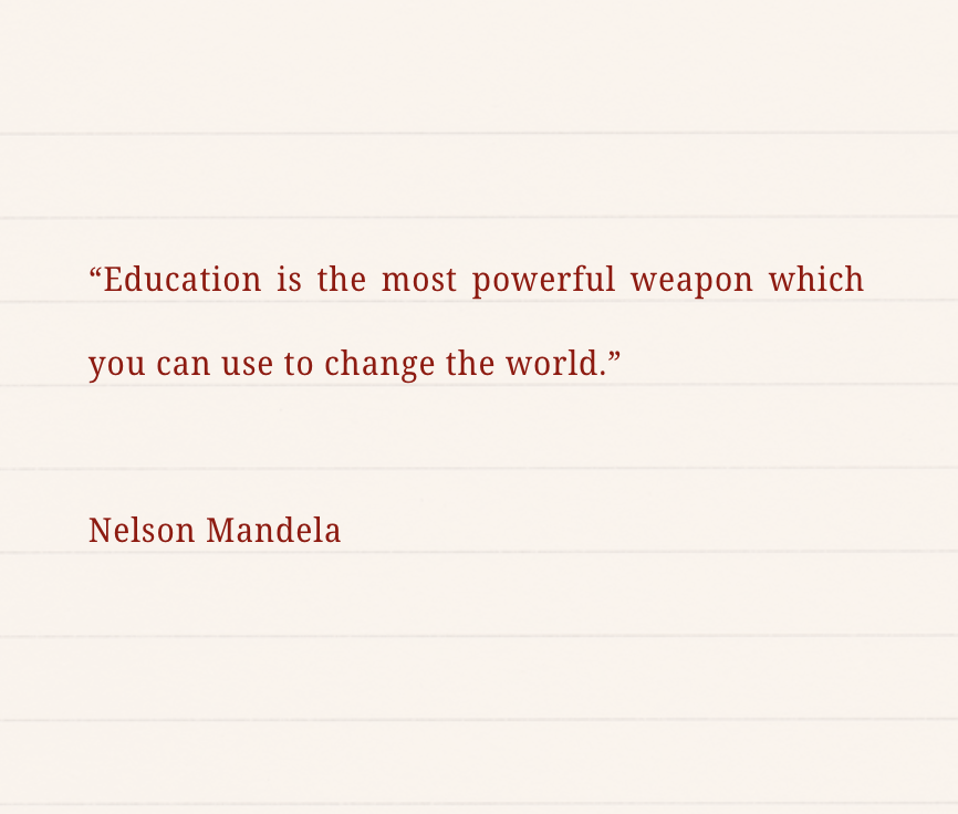 teaching philosophy from Nelson Mandela